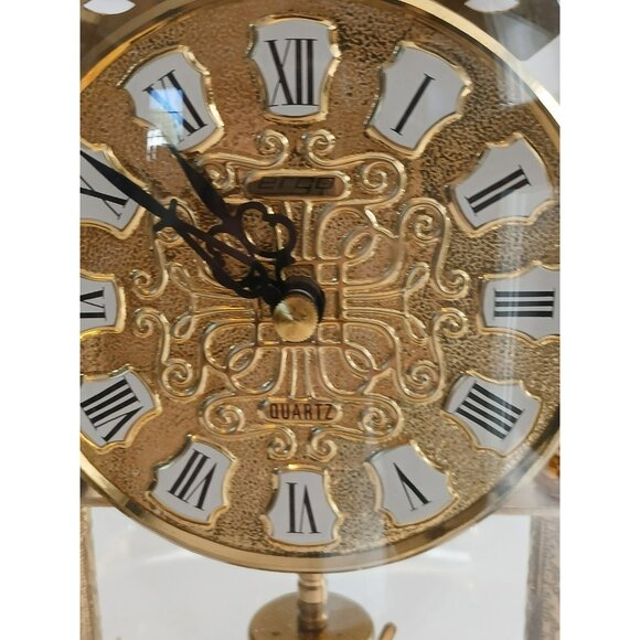 Vintage Ergo Quartz Germany Mantel Clock With Glass Dome 8'' - UNTESTED AS IS - Picture 2 of 14